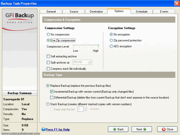 GFI Backup 2009 : Backup