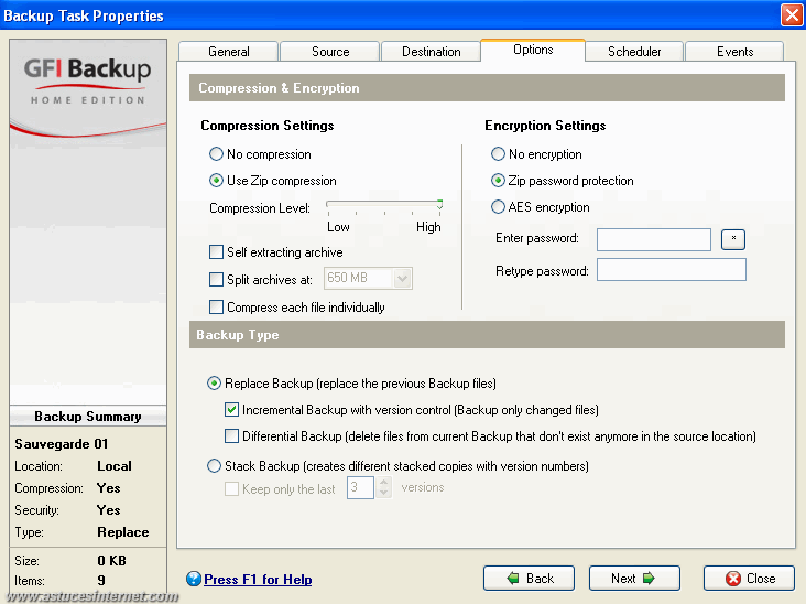 GFI Backup 2009 : Backup