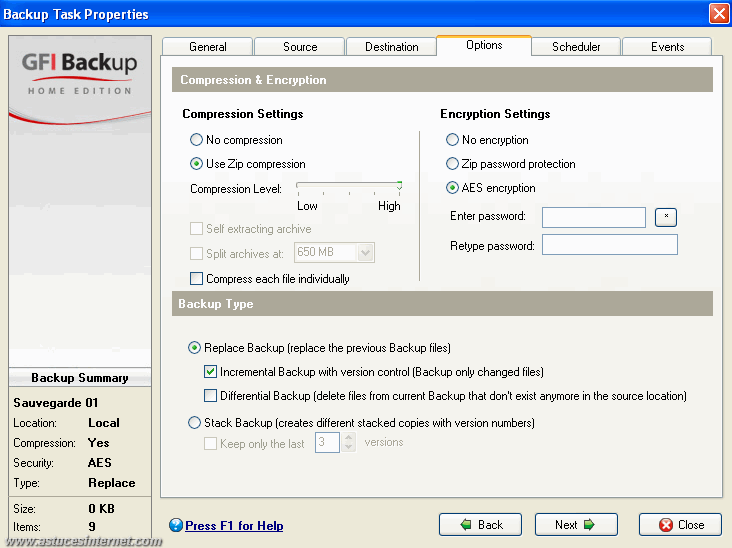 GFI Backup 2009 : Backup