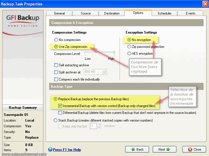 GFI Backup 2009 : Backup