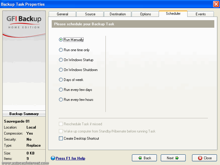 GFI Backup 2009 : Backup