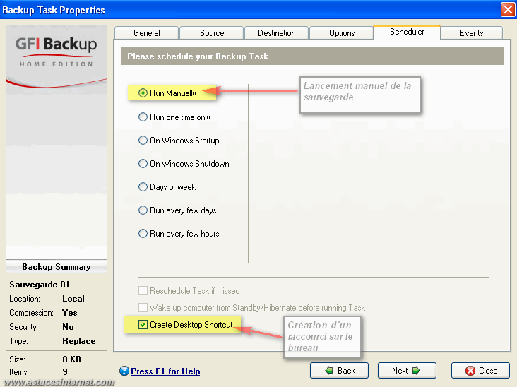GFI Backup 2009 : Backup