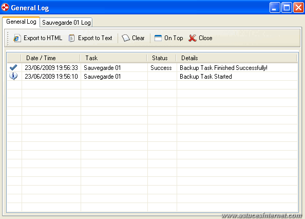 GFI Backup 2009 : My Tasks