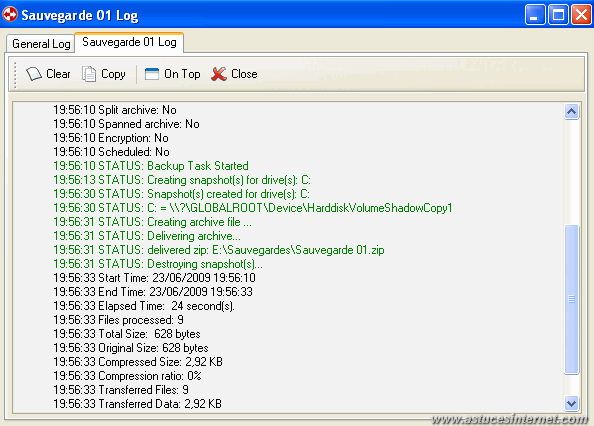 GFI Backup 2009 : My Tasks