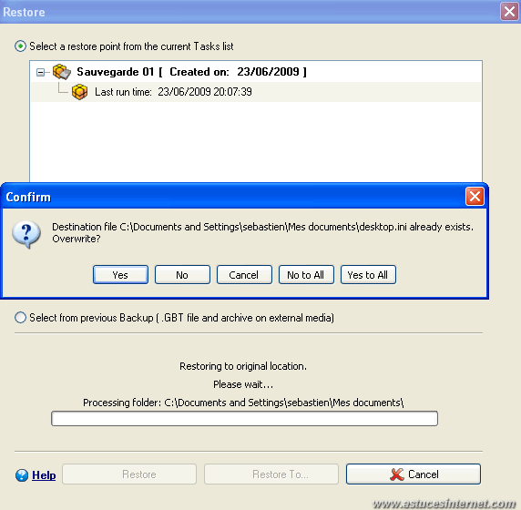 GFI Backup 2009 : Restore