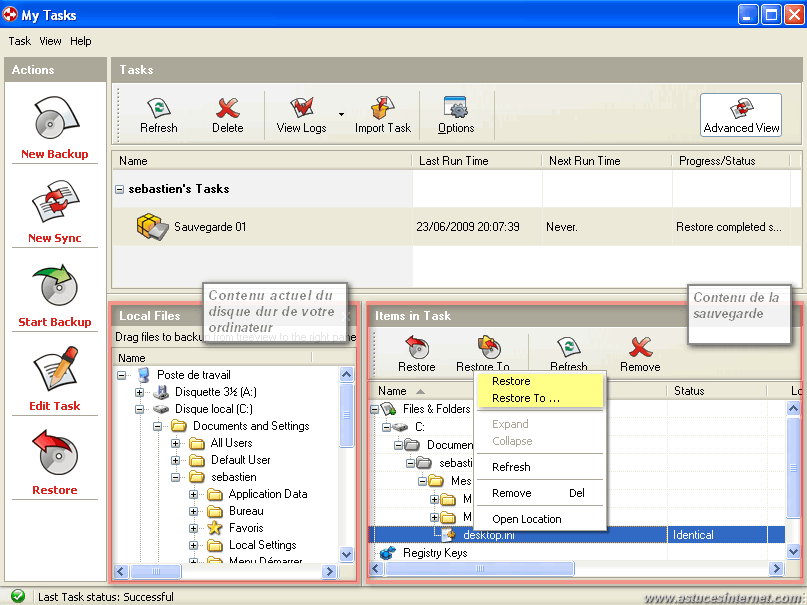 GFI Backup 2009 : Restore