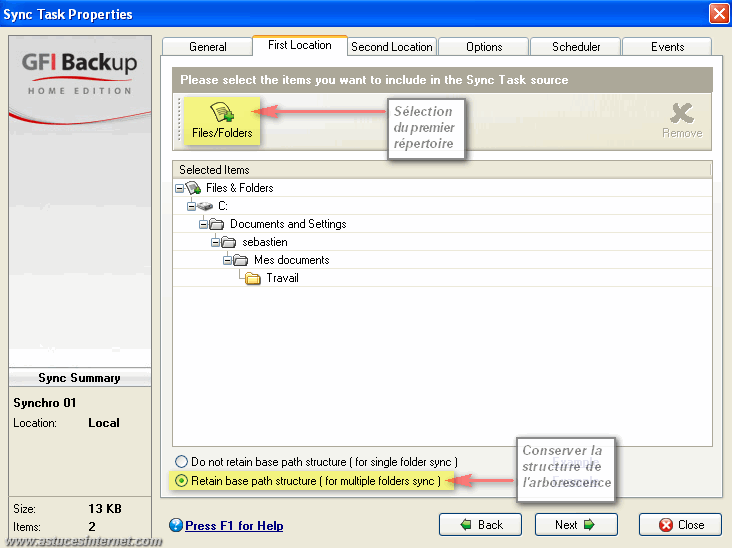 GFI Backup 2009 : Sync