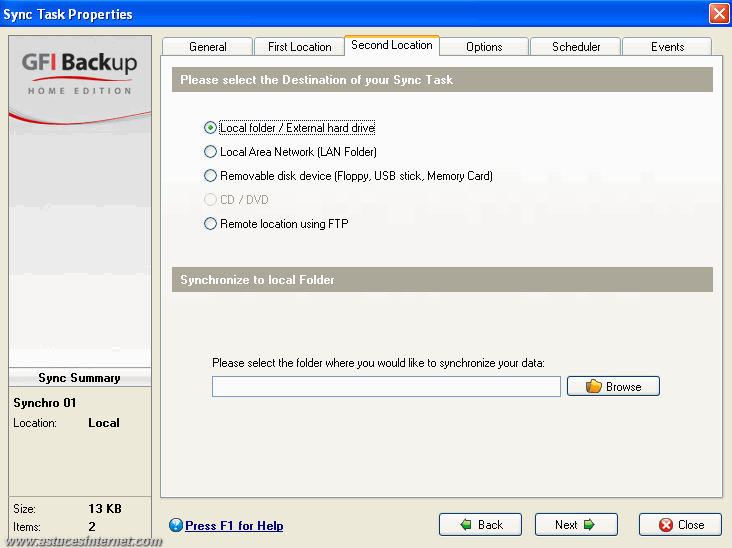 GFI Backup 2009 : Sync