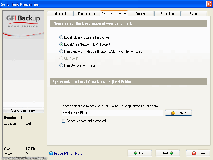 GFI Backup 2009 : Sync