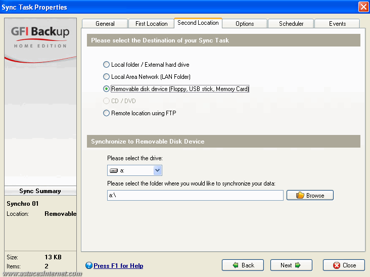 GFI Backup 2009 : Sync