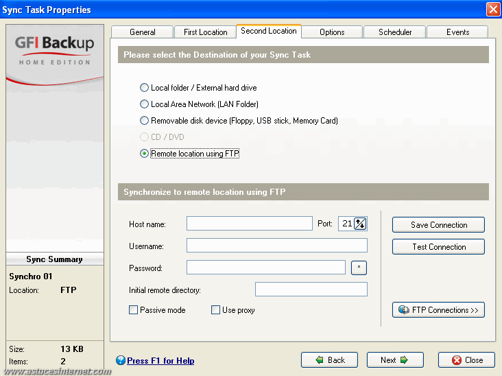 GFI Backup 2009 : Sync
