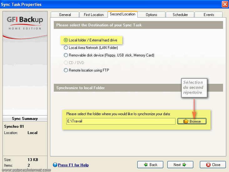 GFI Backup 2009 : Sync