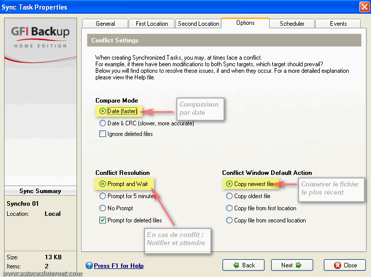 GFI Backup 2009 : Sync
