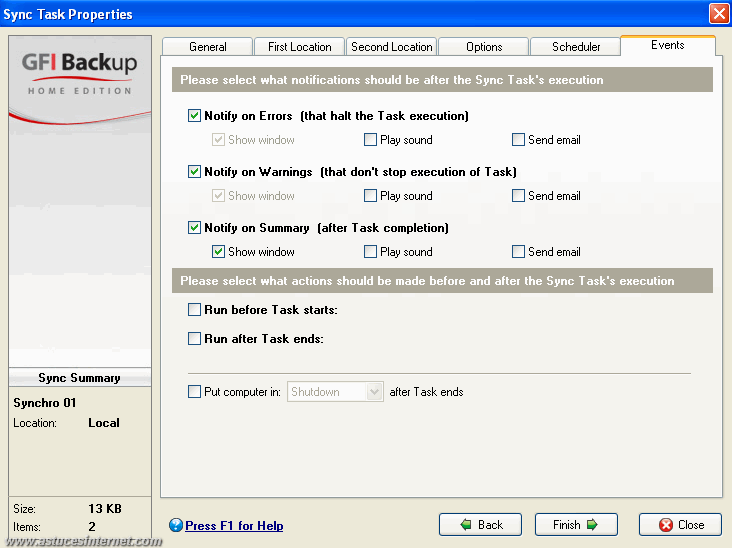 GFI Backup 2009 : Sync