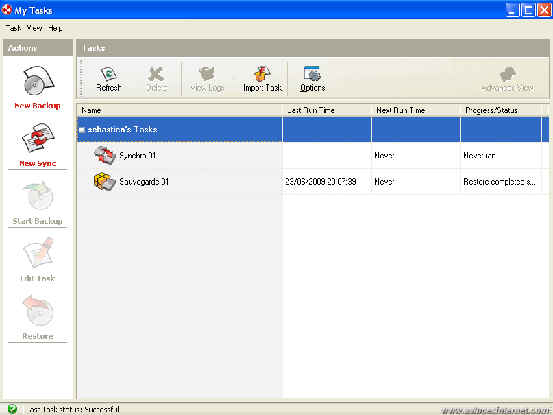 GFI Backup 2009 : Sync