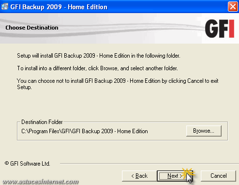 GFI Backup 2009 : Installation