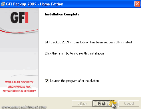 GFI Backup 2009 : Installation