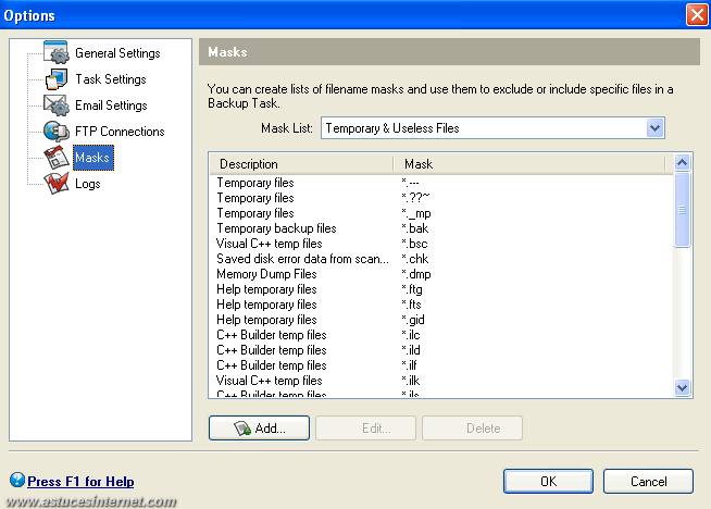 GFI Backup 2009 : Options