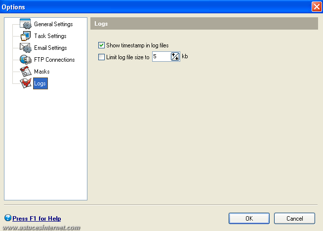 GFI Backup 2009 : Options
