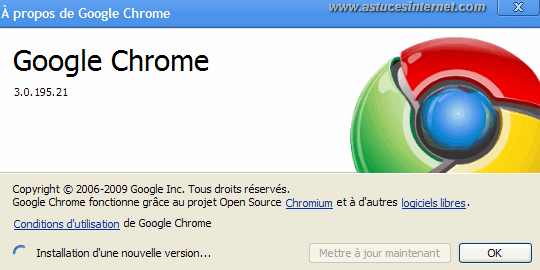 A propos de Google Chrome