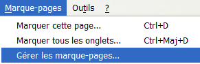Menu marque-pages de Firefox