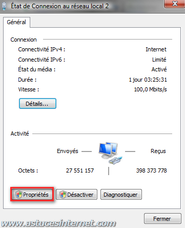 Vista : Etat de la connexion