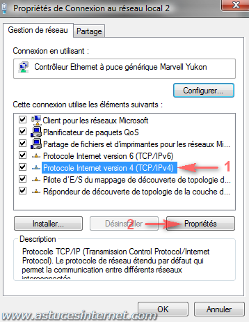 Vista : Paramétrage connexion TCP/IP v4