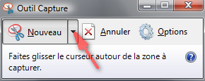 Interface de l'outil de capture