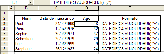 Exemple de tableau