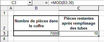 Résultat fonction MOD