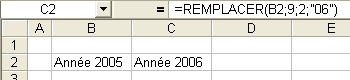 Exemple d'utilisation de la fonction REMPLACER