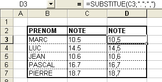 Exemple tableau fonction substitue