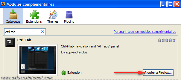 Ajouter l'extension