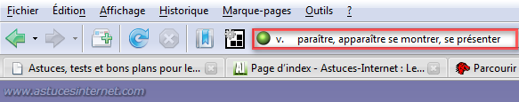 Traduction dans la barre d'adresse