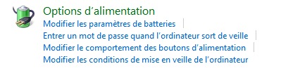 Options d'alimentation