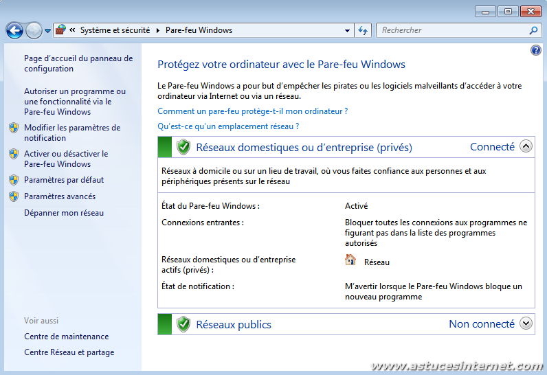 Windows 7 : gérer le pare-feu - Assistance Orange