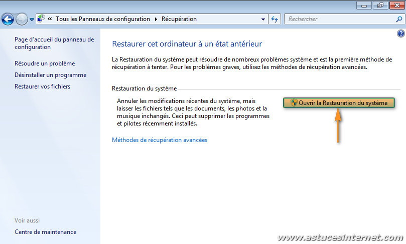 restauration système