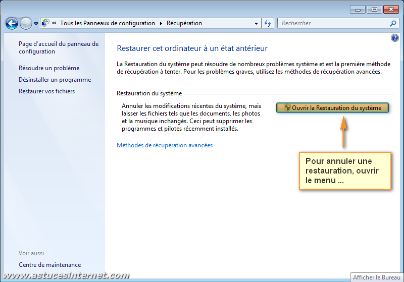 restauration système