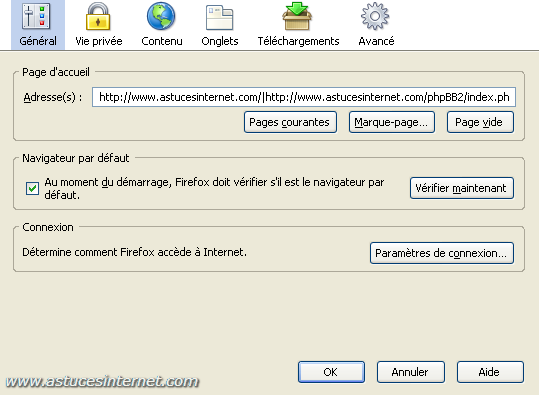Configurer Firefox