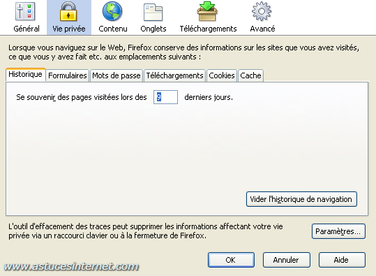 Configurer Firefox