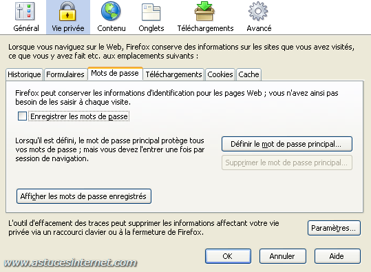 Configurer Firefox