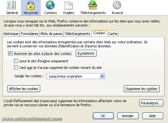 Configurer Firefox
