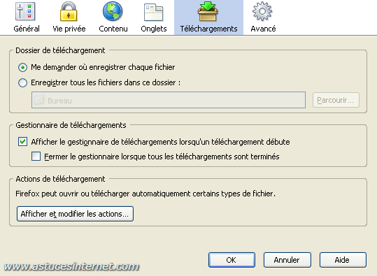 Configurer Firefox
