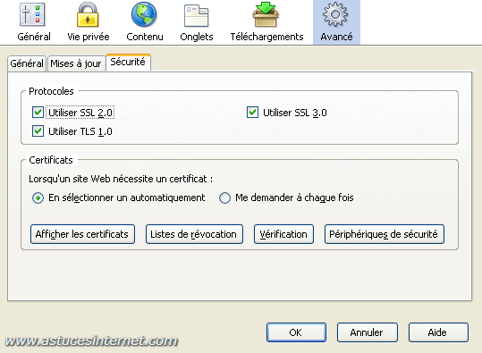 Configurer Firefox