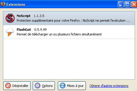 Ajouter ou gérer une extension
