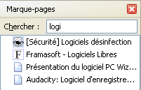 Recherche dans les marques page