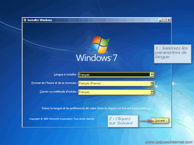 Installation Windows 7