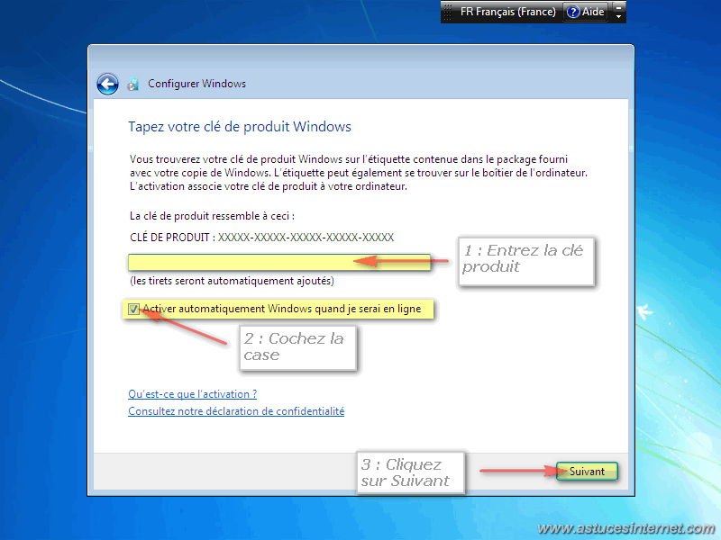 Installation Windows 7