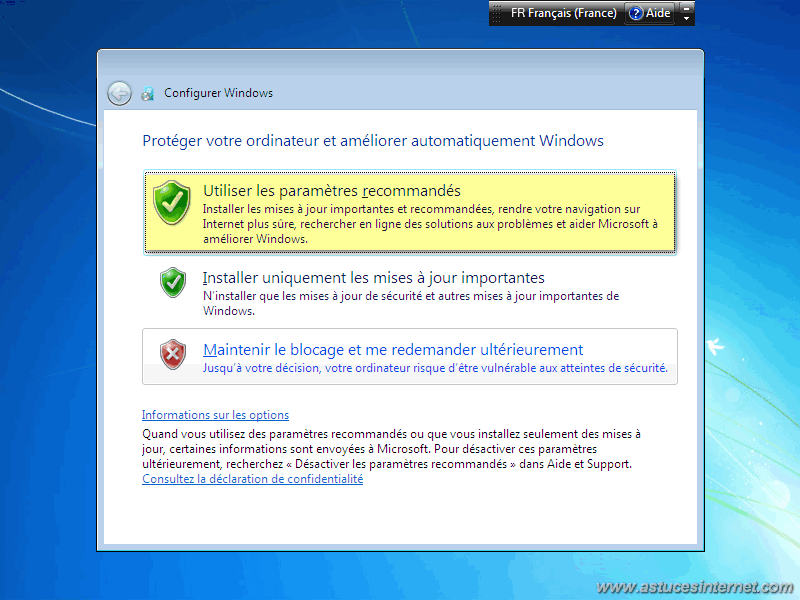 Installation Windows 7