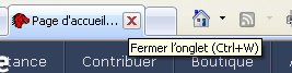 Fermer un onglet